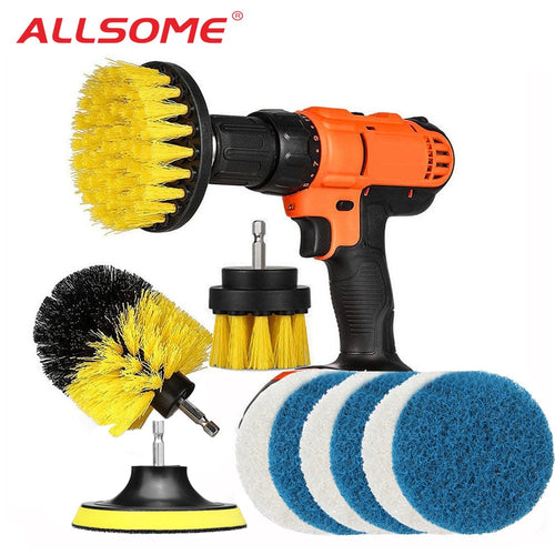 ALLSOME 10pcs Power Scrubber Brush Drill Brush Clean for Bathroom Surfaces Tub Shower Tile Grout Cordless Power Scrub Cleaning