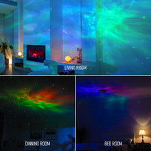 Load image into Gallery viewer, APP Control Galaxy Starry Projector Laser Water Waving Led Sky Night Lights Static or Moving Colorful Nebula Cloud Night Lamp