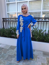 Load image into Gallery viewer, Abaya Dubai Eid Mubarak Women&#39;s Muslim Long Skirt  Nail Bead Splicing Embroidered Big Dress Middle East Dresses For Women