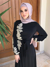 Load image into Gallery viewer, Abaya Dubai Eid Mubarak Women&#39;s Muslim Long Skirt  Nail Bead Splicing Embroidered Big Dress Middle East Dresses For Women