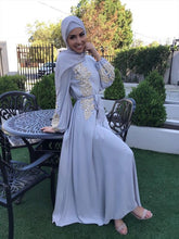 Load image into Gallery viewer, Abaya Dubai Eid Mubarak Women&#39;s Muslim Long Skirt  Nail Bead Splicing Embroidered Big Dress Middle East Dresses For Women