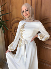 Load image into Gallery viewer, Abaya Dubai Eid Mubarak Women&#39;s Muslim Long Skirt  Nail Bead Splicing Embroidered Big Dress Middle East Dresses For Women