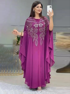 Abayas For Women Dubai Luxury 2022 Chiffon Boubou Muslim Fashion Dress Caftan Marocain Wedding Party Occasions Djellaba Femme
