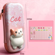 Load image into Gallery viewer, Adorable 3D Cartoon Cat Pencil Case Stationery Organizer School Supplies for Girls Pink Pen Pouch Holder Kawaii Trousse Scolaire