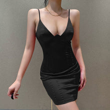 Load image into Gallery viewer, Aesthetic Elegant Sexy Bodycon Mini Dress Women Backless Slim Stain Dresses Spaghetti Strap Tight Party Dress 2021 Summer Robe