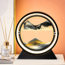Load image into Gallery viewer, Moving Sand Art Picture Round Glass 3D Hourglass Deep Sea Sandscape In Motion Display Flowing Sand Frame 7/12inch For home Decor