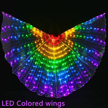 Load image into Gallery viewer, Alas de LED de Danza del vientre lights El costume wing wings ball LED colores del arc Iris accesorios para actuacion en es