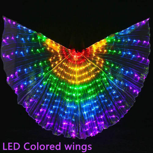 Alas de LED de Danza del vientre lights El costume wing wings ball LED colores del arc Iris accesorios para actuacion en es