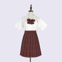 Load image into Gallery viewer, All Match Preppy Style Red Pleated Skirts Women 2022 High Waist Sweet Cute Retro Mini Skirt Spring Jupe Uniforms Faldas Mujer