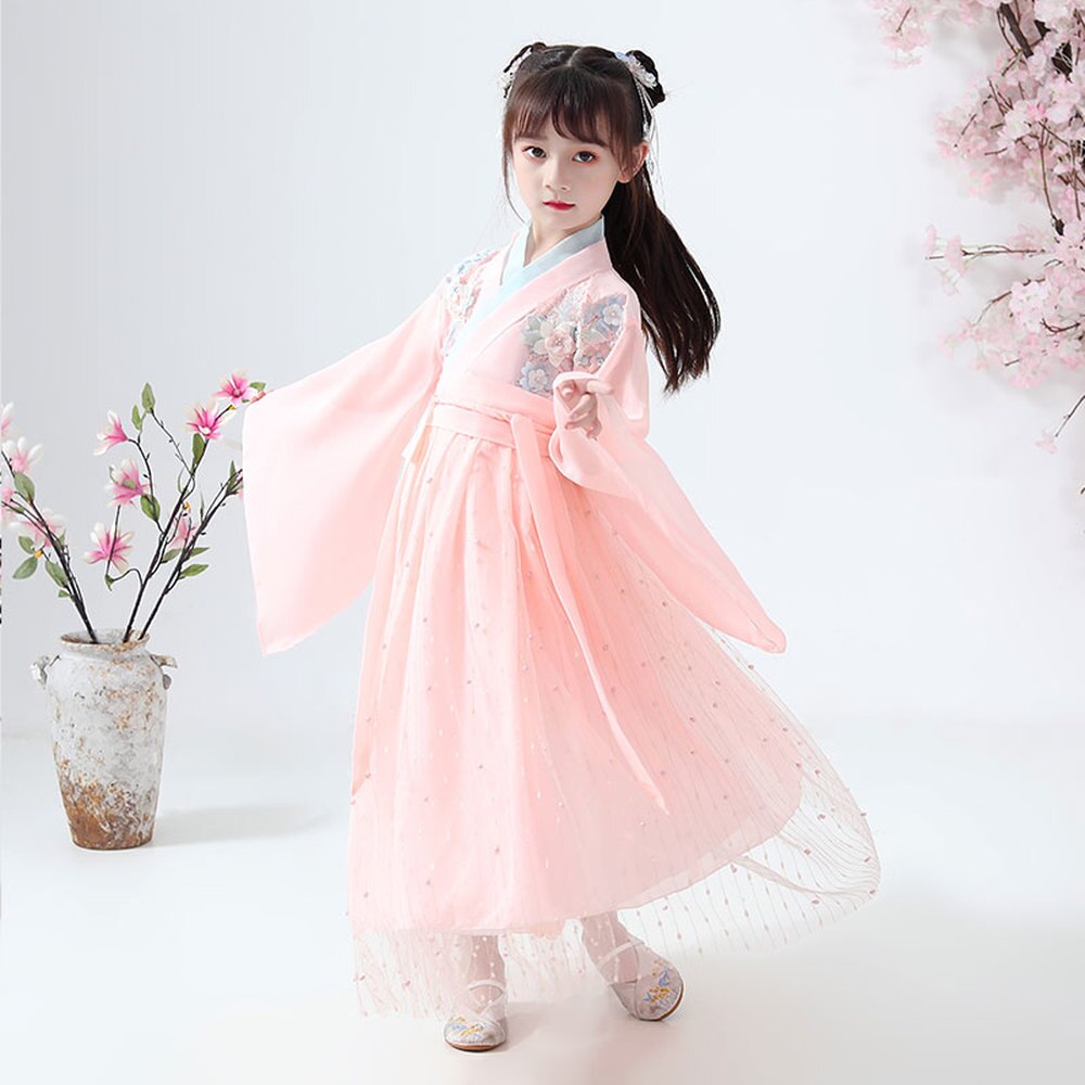 Ancient Chinese Costume Child Kid Fairy Dress Cosplay Hanfu Folk Dance ...