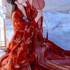 Ancient Chinese Costume Women Clothes Traditional Hanfu Women Plus Size Tang Dynasty Dance Costumes Folk Fairy Dress Red Outfits