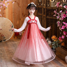 Load image into Gallery viewer, Ancient Chinese Traditional Costume Hanfu Children Summer New Cute Loose Embroidery Girl Fairy Dresses Party Stage Dress