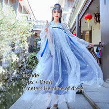 Load image into Gallery viewer, Ancient Hanfu Dress Folk Dance Costume Women Han Dynasty Princess Fairy Hanfu Dress Oriental Style Dance Clothing Girl Cosplay