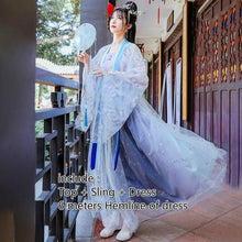 Load image into Gallery viewer, Ancient Hanfu Dress Folk Dance Costume Women Han Dynasty Princess Fairy Hanfu Dress Oriental Style Dance Clothing Girl Cosplay