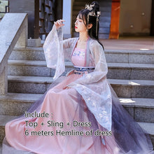 Load image into Gallery viewer, Ancient Hanfu Dress Folk Dance Costume Women Han Dynasty Princess Fairy Hanfu Dress Oriental Style Dance Clothing Girl Cosplay