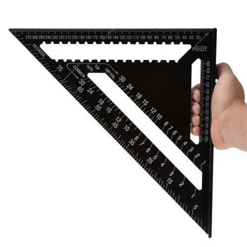 Angle Ruler 7/12 inch Metric Aluminum Alloy Triangular Measuring Ruler Woodwork Speed Square Triangle Angle Protractor
