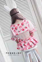 Load image into Gallery viewer, Anime Cute Sailor Dress Lolita Strawberry Printed Cosplay Costume School Girl Uniform Sexy Kawaii Lingerie Set Exotic Apparel