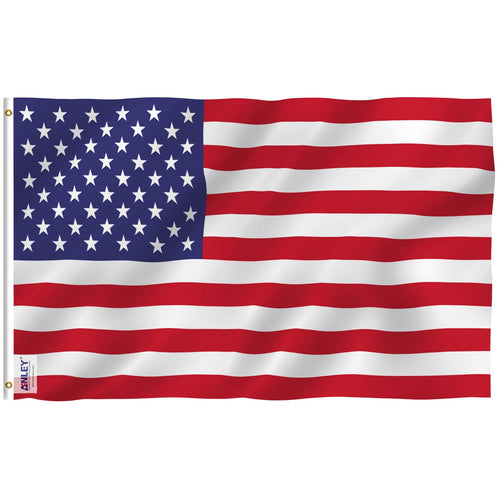 Anley Fly Breeze 3x5 Foot American US Flag USA Flags Polyester with Brass Grommets 3 X 5 Ft