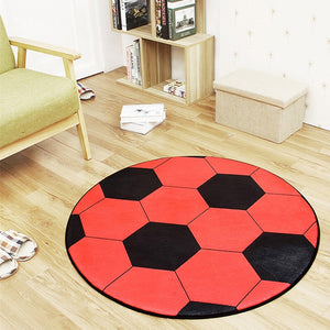 Anti-slip Polyester Ball Round Carpet Computer Chair Pad Football Basketball Living Room Mat Children Bedroom Rugs Bedroom
