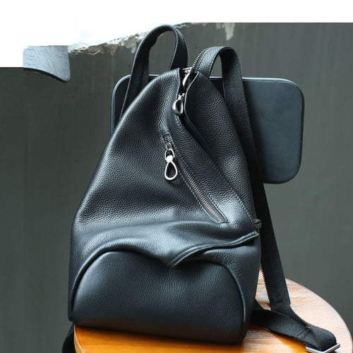 Anti-theft Genuine Leather Small Backpack Women Retro Classic School Bags For Girl Multifunction Shoulder Crossbody Chest Bag