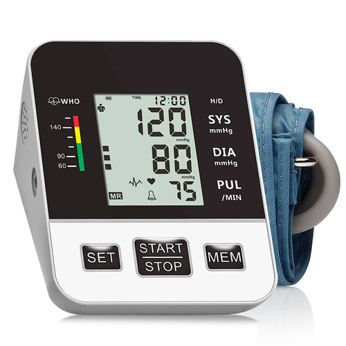 Automatic Digital Upper Arm Blood Pressure Monitor LCD & Cuff Medical Measuring BP & Pulse Rate Blood Pressure Monitors for Home