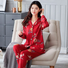 Load image into Gallery viewer, Autumn 100% Cotton Long Sleeve Long Pants Pajama Sets for Women Floral Sleepwear Pyjamas Femme Loungewear Homewear Pijama Mujer