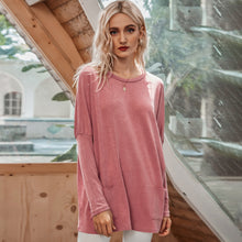 Load image into Gallery viewer, Autumn 2020 Fashion Women Knitted Sweater Solid Color O Neck Long Sleeves Pocket Loose Casul  Elegant Mujier ChicTops Winter