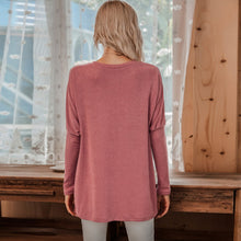 Load image into Gallery viewer, Autumn 2020 Fashion Women Knitted Sweater Solid Color O Neck Long Sleeves Pocket Loose Casul  Elegant Mujier ChicTops Winter