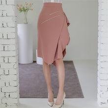 Load image into Gallery viewer, Autumn 2020 New Korean Style 2 Piece Set Office Lady Temperament Slim Perspective Shirt And Pink Studded Ruffle Skirt Work Set