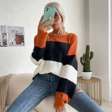 Load image into Gallery viewer, Autumn 2021 Harajuku Sweater New Women&#39;s Contrast Color Pull Over Sweater Fall 2020 Women Clothing Knitted Pullover Sweater