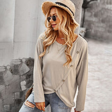 Load image into Gallery viewer, Autumn And Winter Long-sleeved Sweater Women&#39;s Round Neck Long-sleeved Loose Solid Color T-shirt Retro Women Fashion Tops.