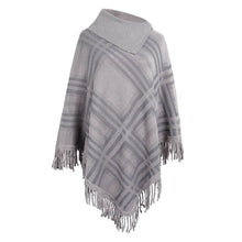 Load image into Gallery viewer, Autumn And Winter New Products 2021 Women Knitted Plaid Casual Three-quarter Sleeves Lapel Cloak Shawl Jacket Women&#39;s