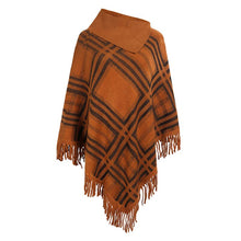 Load image into Gallery viewer, Autumn And Winter New Products 2021 Women Knitted Plaid Casual Three-quarter Sleeves Lapel Cloak Shawl Jacket Women&#39;s