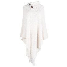 Load image into Gallery viewer, Autumn And Winter New Style 2021 Tassel Cloak Shawl Button Half Open Collar Women Retro Hedging Diamond Check Ladies Sweater