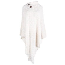 Load image into Gallery viewer, Autumn And Winter New Style 2021 Tassel Cloak Shawl Button Half Open Collar Women Retro Hedging Diamond Check Ladies Sweater