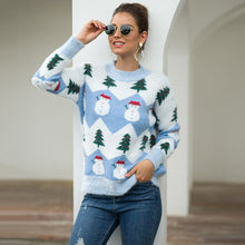 Load image into Gallery viewer, Autumn And Winter New Women Christmas Sweater Christmas Tree Snowman Pullover Sweater Knit Top Harajuku Long Sleeve Women&#39;s