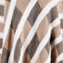 Load image into Gallery viewer, Autumn And Winter New Women&#39;s Casual V-neck Pullover Fashion Long-sleeved Shawl Fringed Cloak Plaid Knitted Top Women