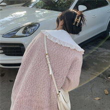 Load image into Gallery viewer, Autumn Casual V-neck Knitted Cardigan Women Colour Button Long Sleeve Sweater Korean Fashion Loose Elegant Designer Coat 2021