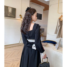 Load image into Gallery viewer, Autumn French Retro Long Dress Black Hepburn Style Little Black Dress Temperament Dress Women&#39;s Clothing