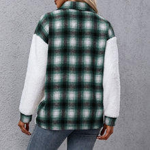 Load image into Gallery viewer, Autumn Jacket Women 2021 Vintage Stylish Plaid Jacket Fluffy Fleece Splicing Single Breasted Winter Chic Tops Coat Outerwear