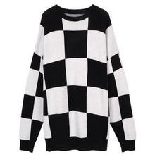 Load image into Gallery viewer, Autumn Knitted Pullover Sweater Women Casual Plaid Patchwork Oversize Sweater Top Female Loose Korean Designer Warm Sweater 2021