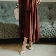 Load image into Gallery viewer, Autumn Korean Style Casual Knit Dress Sexy V-Neck Three Quarter Sleeve Solid Slim Ankle-Length Dress 2020 New A-Line Dress