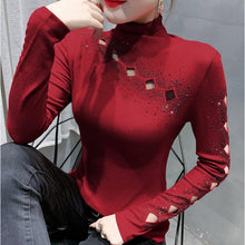 Load image into Gallery viewer, Autumn Long Sleeve Mesh Tops New 2020 Fashion Casual Solid Color Woman Tshirts Elegant Slim Plus Size t-shirt blusas