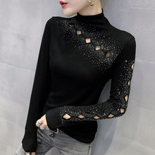Load image into Gallery viewer, Autumn Long Sleeve Mesh Tops New 2020 Fashion Casual Solid Color Woman Tshirts Elegant Slim Plus Size t-shirt blusas