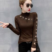 Load image into Gallery viewer, Autumn Long Sleeve Mesh Tops New 2020 Fashion Casual Solid Color Woman Tshirts Elegant Slim Plus Size t-shirt blusas