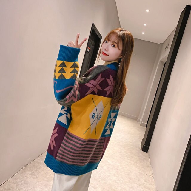 Autumn New Cashmere Sweater Coat Women Korean Style Cardigan Women Fashion Spring Sweater Female Long Cardigans Knitting Outfit