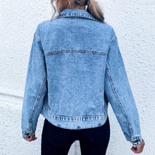 Load image into Gallery viewer, Autumn New Women Retro Denim Jackets Chic Crop Denim Jackets Coat Turn-down Collar Casual Solid Short Coat Cool Girl Outwear