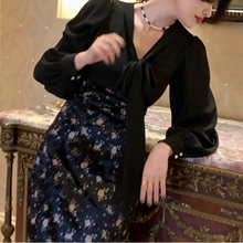 Load image into Gallery viewer, Autumn Vintage Floral Dress Women Elegant Floral Patchwork Party Midi Dresses Female Slim Korean Fashion Designer Dress 2021 New
