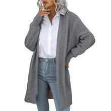 Load image into Gallery viewer, Autumn Winter 2021 Long Cardigan for Women Fashion Knitted Cardigan Solid Slim Warm Casual Korean Sweater Oversized  Knitwear