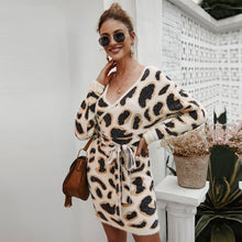 Load image into Gallery viewer, Autumn Winter Knitted Dress Women Full Sleeve Solid Dresses Sweet Slim Adjust Waist Women Dress Casual Hip Dress